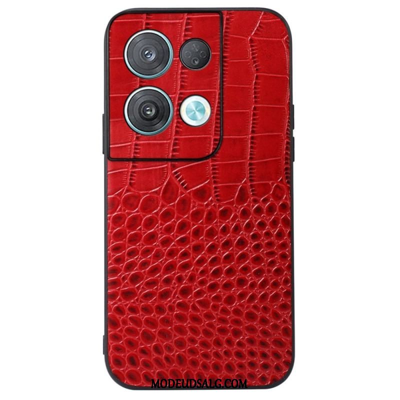 Mobilcover Oppo Reno 8 Pro Ægte Crocodile Texture Læder