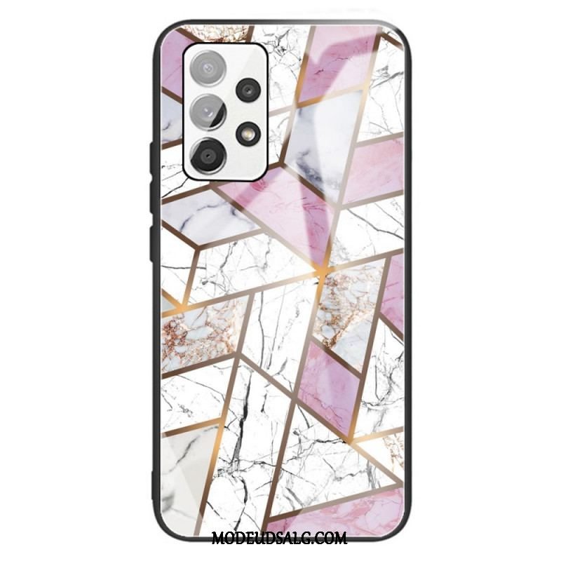 Mobilcover Samsung Galaxy A13 Geometri Marmor Hærdet Glas