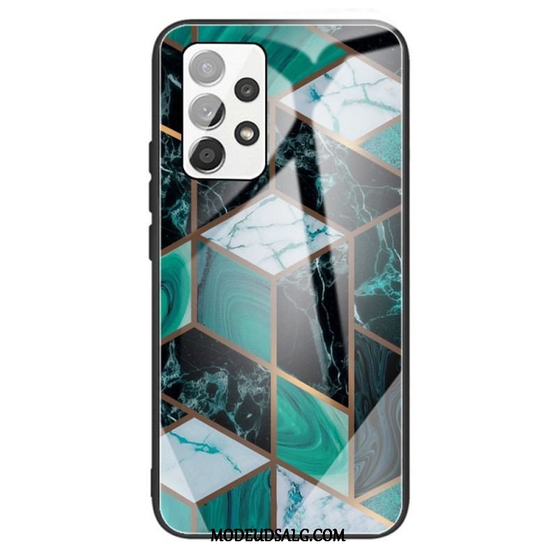 Mobilcover Samsung Galaxy A13 Geometri Marmor Hærdet Glas