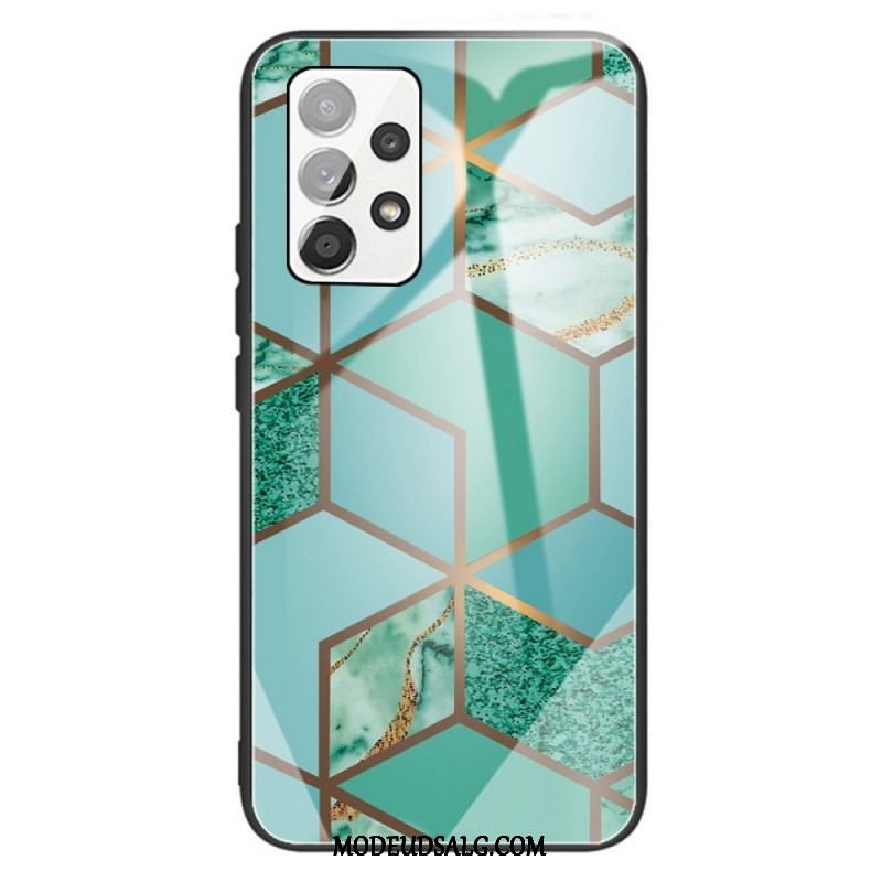 Mobilcover Samsung Galaxy A13 Geometri Marmor Hærdet Glas