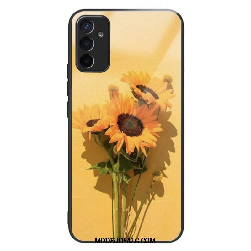 Mobilcover Samsung Galaxy M13 Solblomster Hærdet Glas