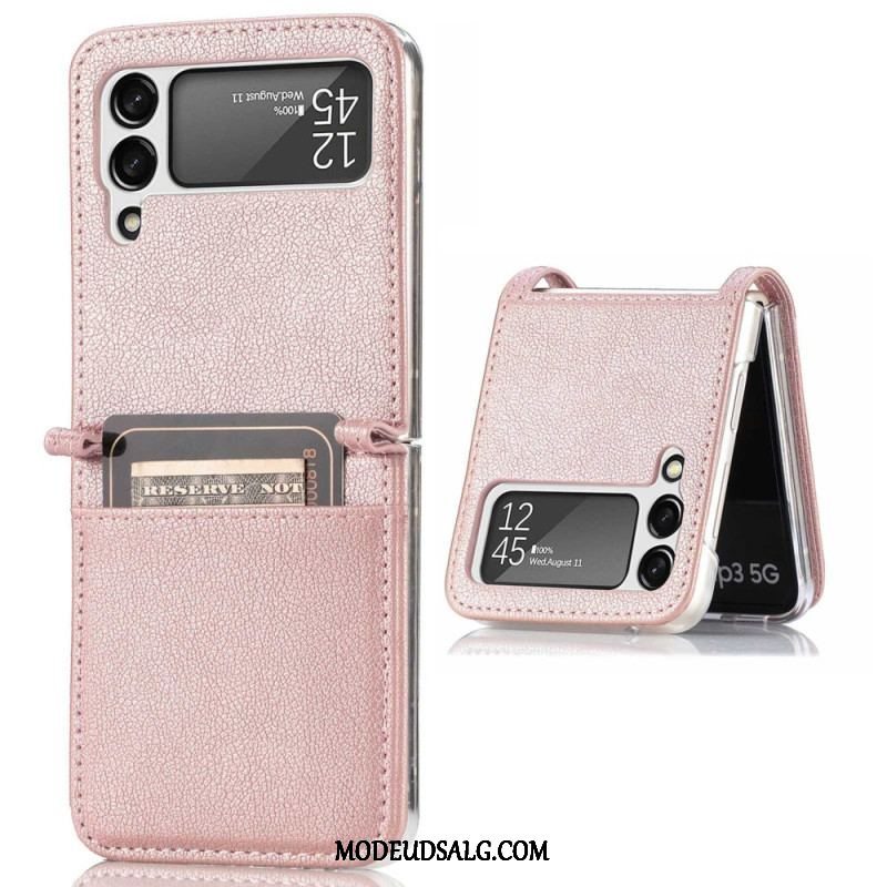 Mobilcover Samsung Galaxy Z Flip 4 Flip Cover Style Litchi Læder Kortholder