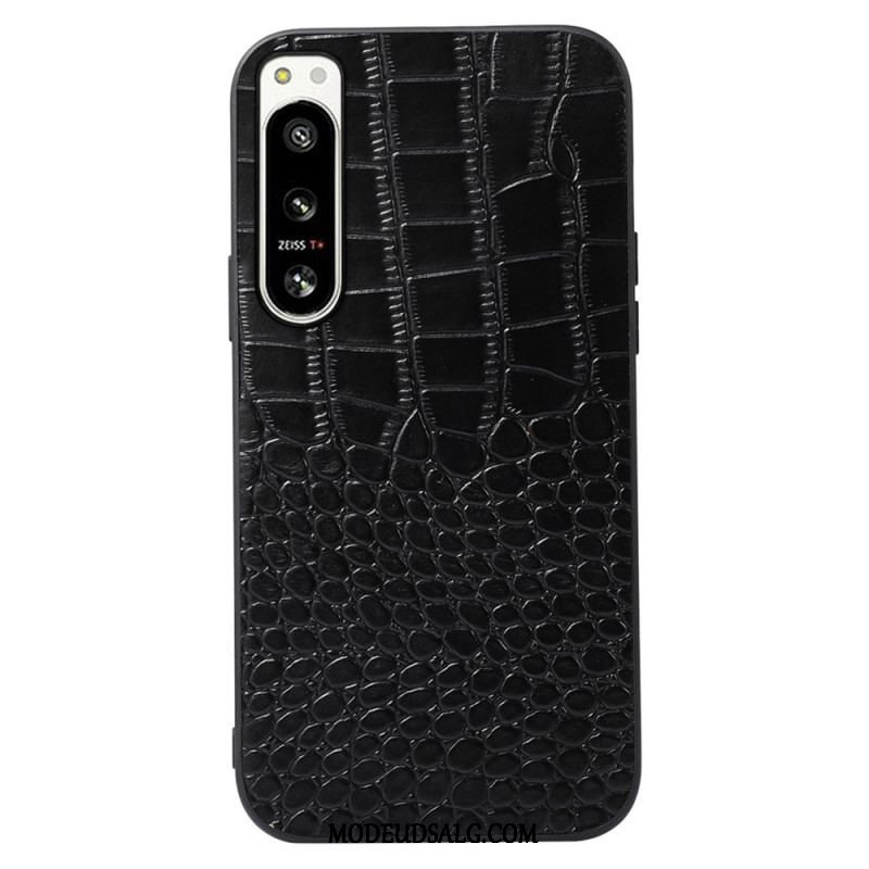 Mobilcover Sony Xperia 5 IV Ægte Crocodile Texture Læder