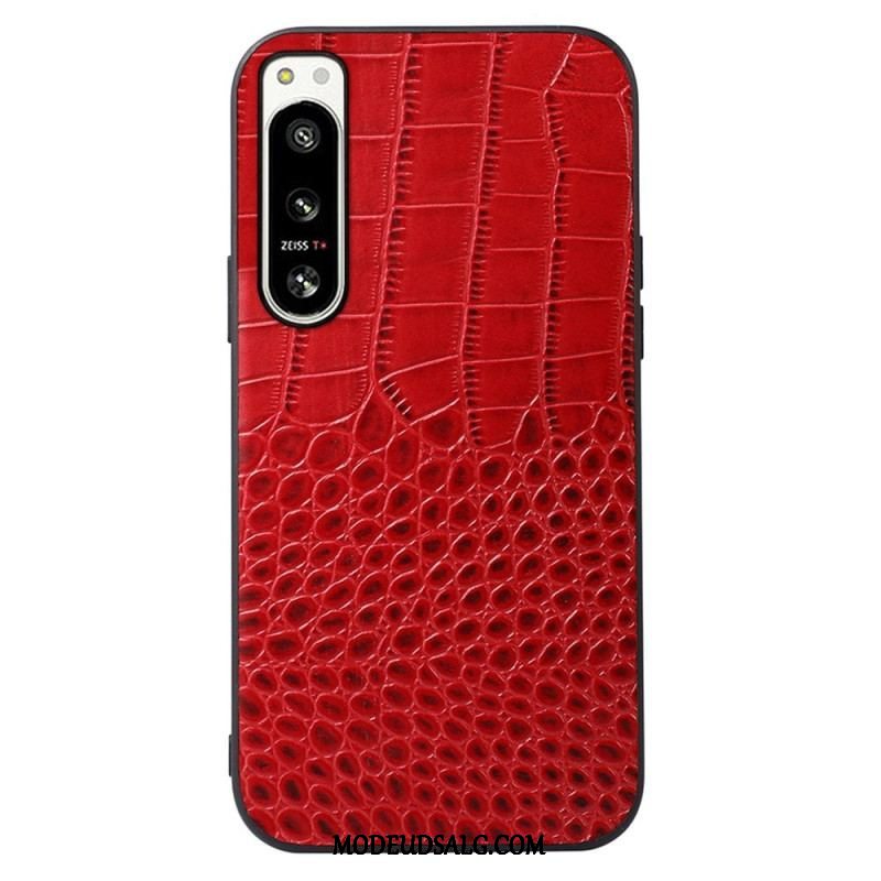 Mobilcover Sony Xperia 5 IV Ægte Crocodile Texture Læder