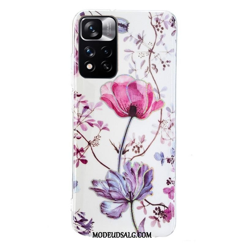 Mobilcover Xiaomi Redmi Note 11 Pro Plus 5G Marmorerede Blomster