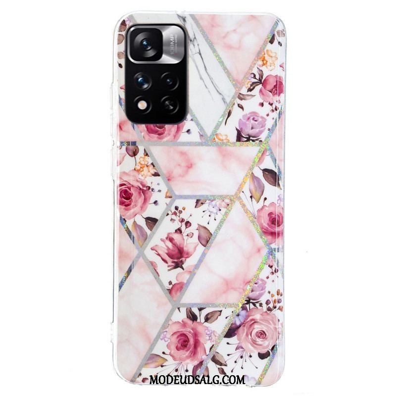 Mobilcover Xiaomi Redmi Note 11 Pro Plus 5G Marmorerede Blomster