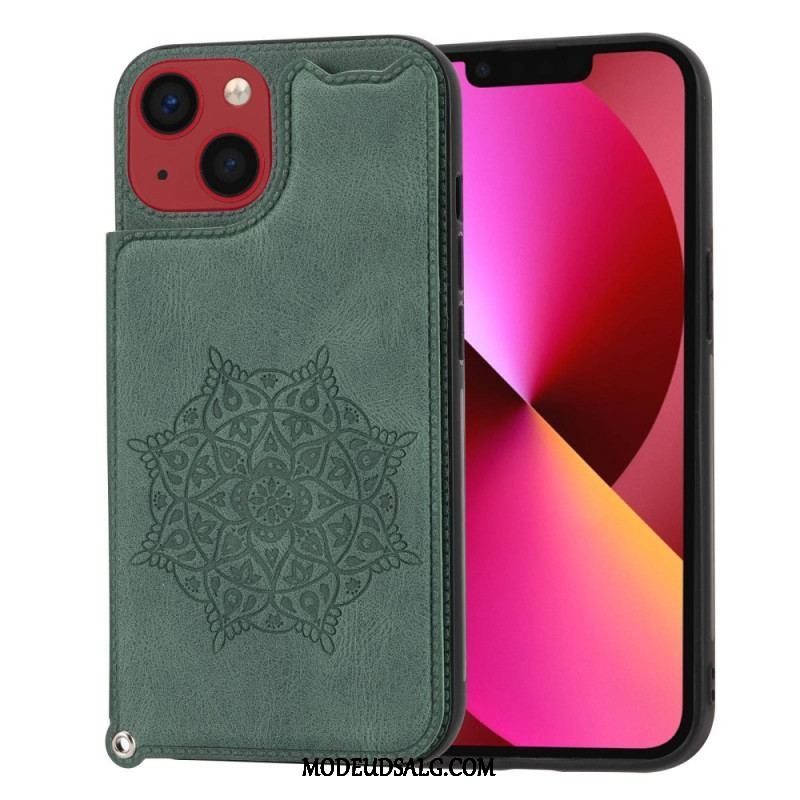 Mobilcover iPhone 14 Med Snor Mandala Strop Kortholder