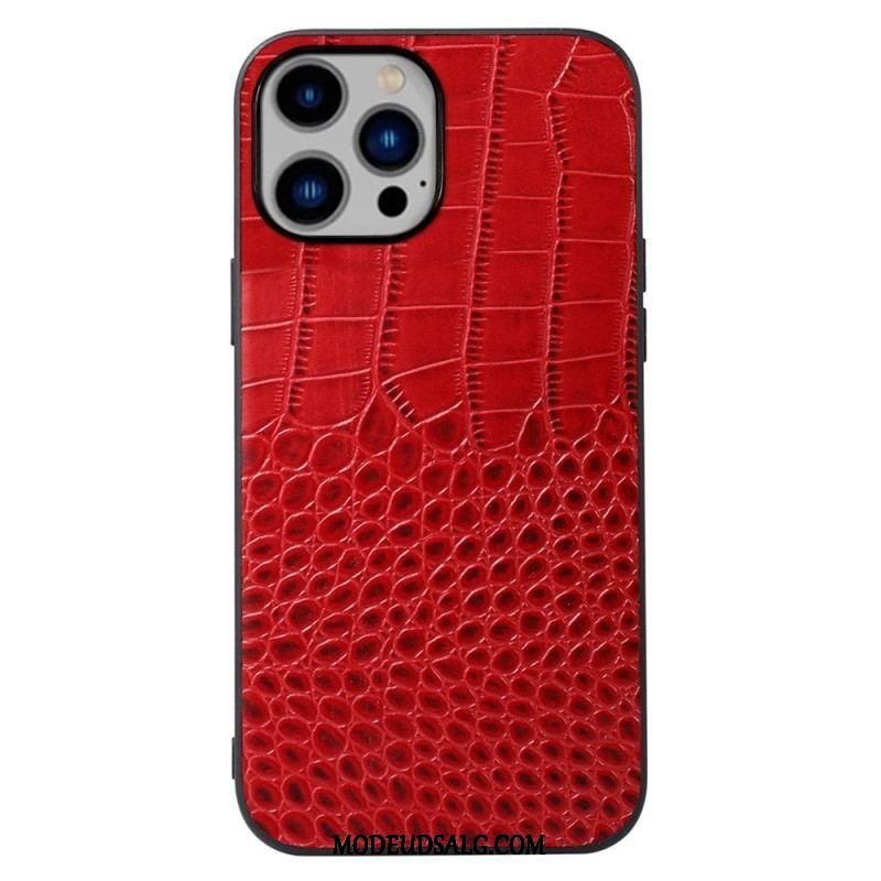 Mobilcover iPhone 14 Plus Ægte Crocodile Texture Læder