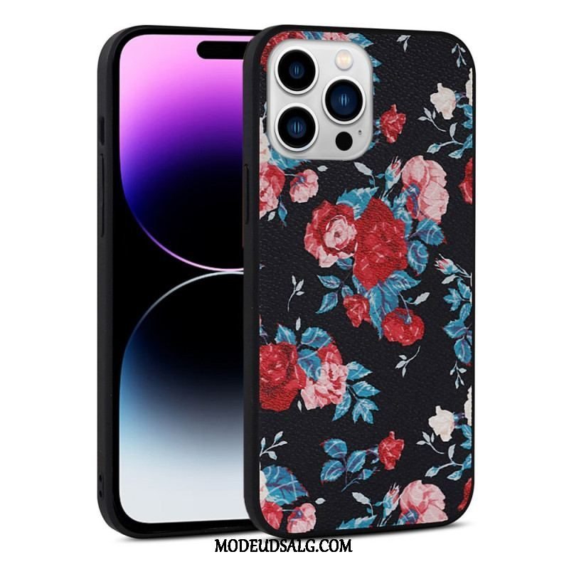 Mobilcover iPhone 14 Pro Blomster I Kunstlæder