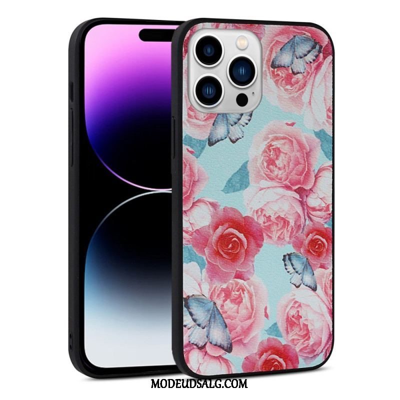 Mobilcover iPhone 14 Pro Blomster I Kunstlæder