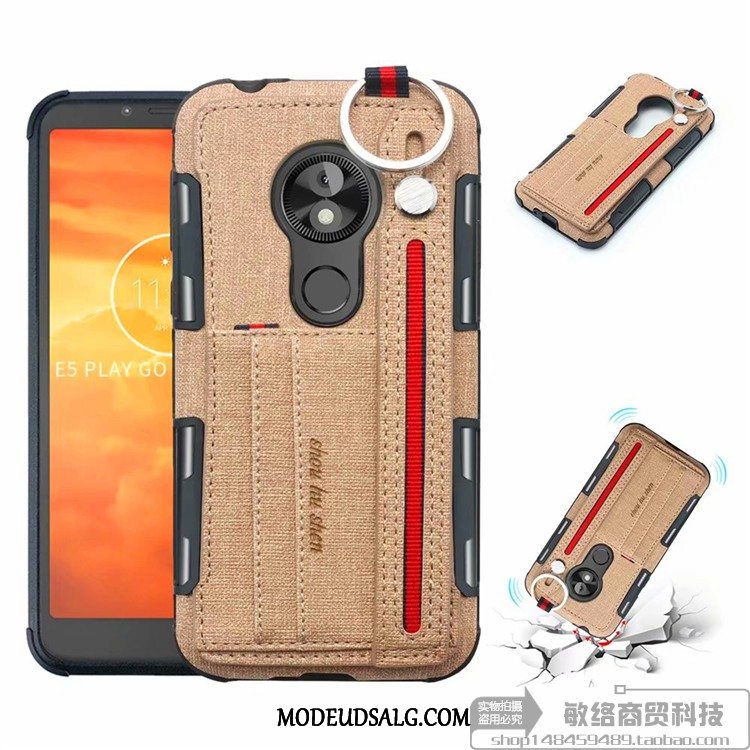 Moto E5 Etui Alt Inklusive Beskyttelse Cover Lyserød Anti-fald