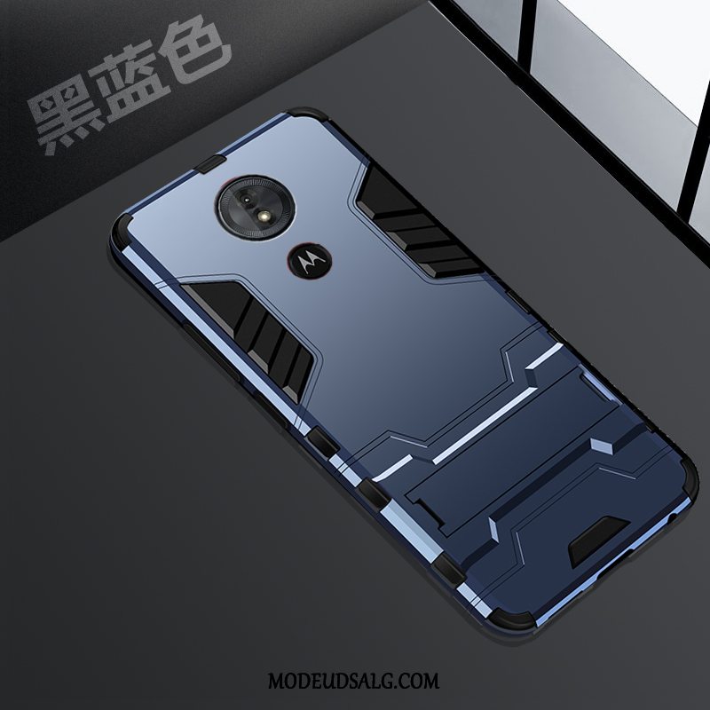 Moto E5 Etui Nubuck Silikone Cyan Trend