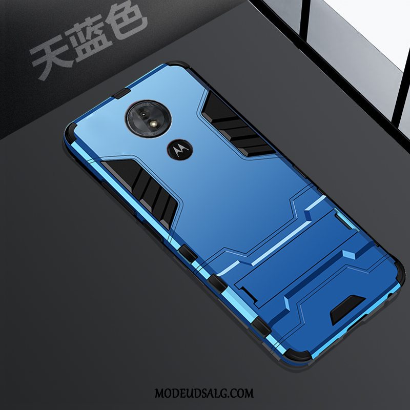 Moto E5 Etui Nubuck Silikone Cyan Trend