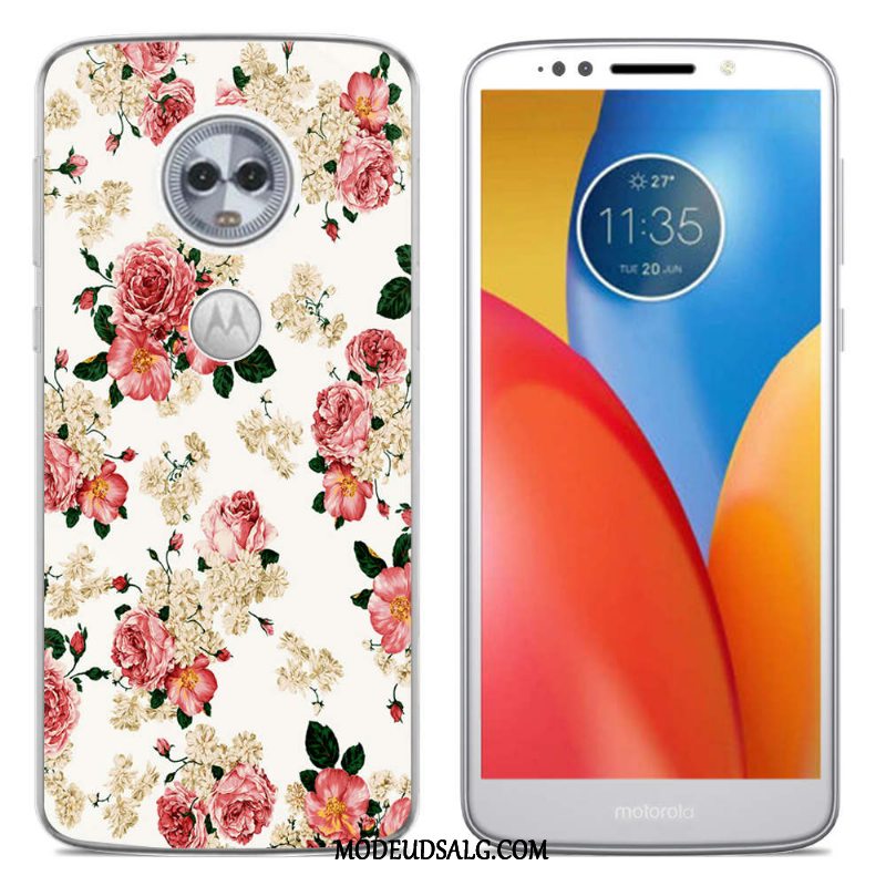 Moto E5 Play Etui Elskeren Cover Hvid Silikone-etui Blomster