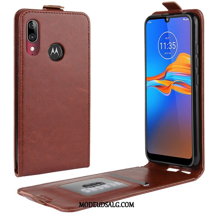 Moto E6 Plus Etui Beskyttelse Folio Cover Lædertaske Anti-fald