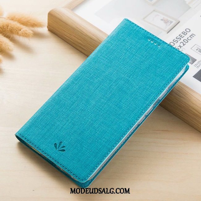 Moto E6 Plus Etui / Cover Rød Beskyttelse Strikkede Mønster Folio