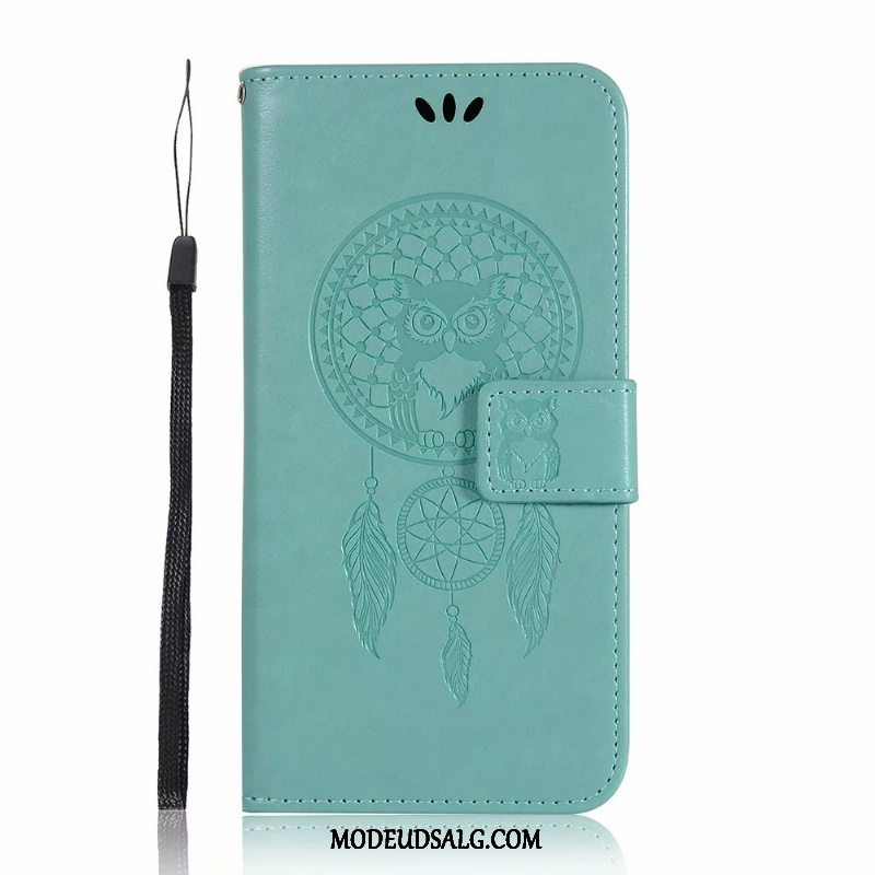 Moto E6 Plus Etui Folio Anti-fald Cover Kort Lilla