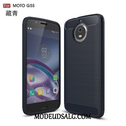 Moto G5s Etui Anti-fald Cover Cyan Silke Ny