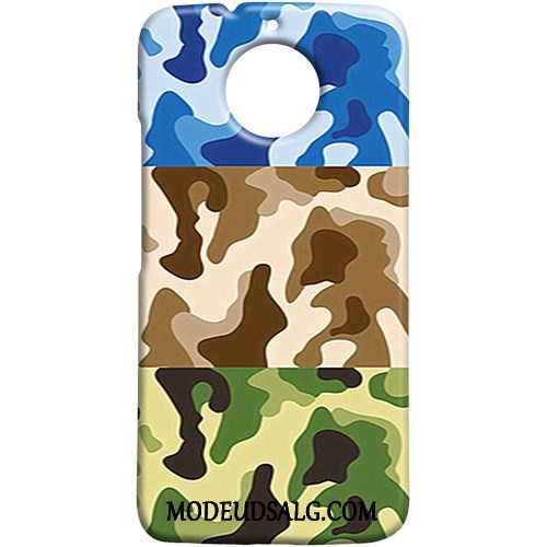 Moto G5s Etui Camouflage Af Personlighed Cyan Grøn Nubuck