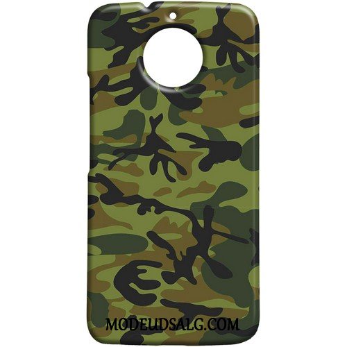 Moto G5s Etui Camouflage Af Personlighed Cyan Grøn Nubuck