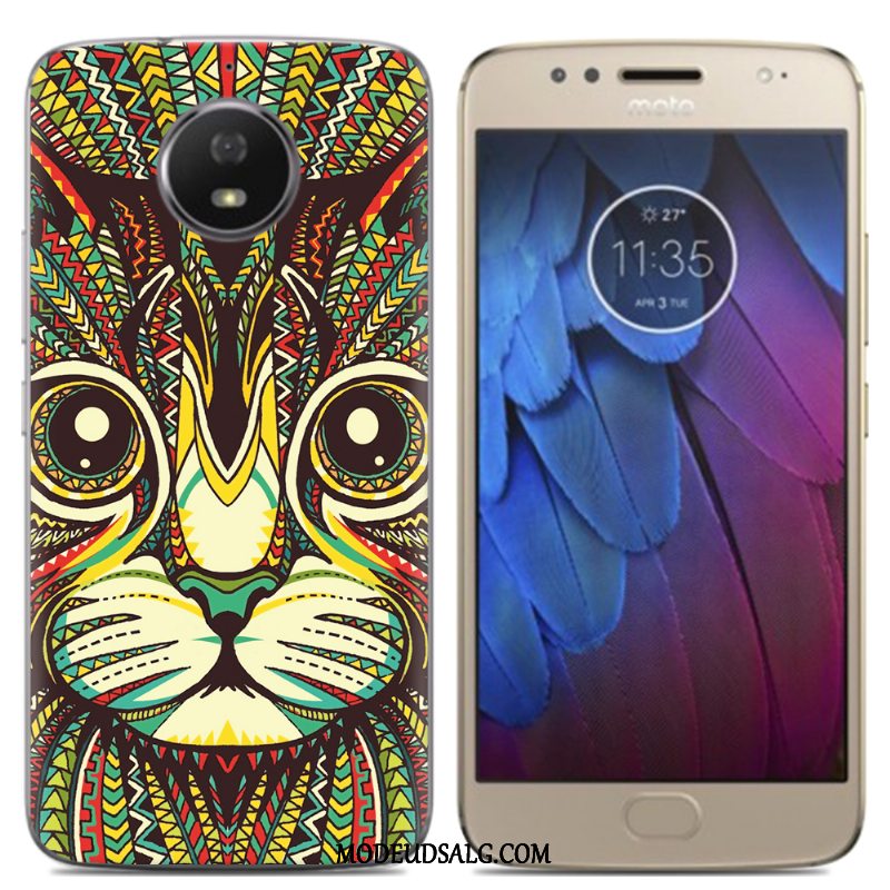 Moto G5s Etui Cyan Cover Cartoon Kreativ Silikone-etui