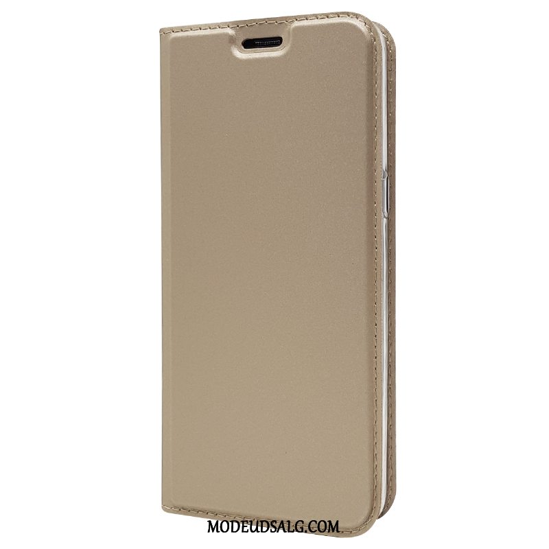 Moto G5s Etui Folio Cover Lædertaske Guld Kort