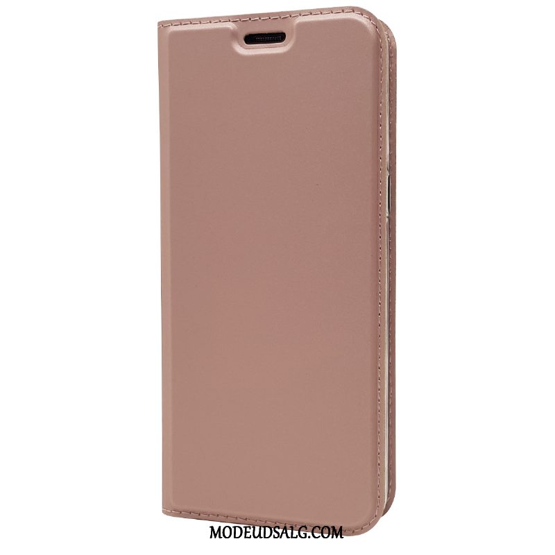 Moto G5s Etui Folio Cover Lædertaske Guld Kort