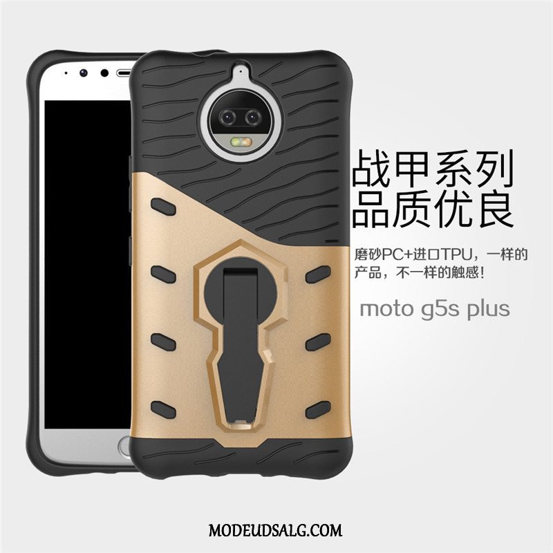 Moto G5s Plus Etui Sølv Support Cover Beskyttelse Anti-fald