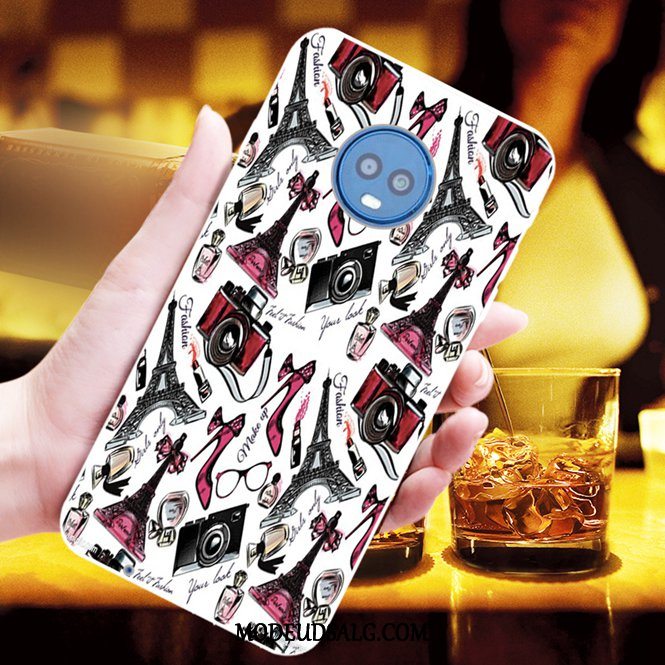 Moto G6 Etui Cartoon Anti-fald Rød Tilpas Mode