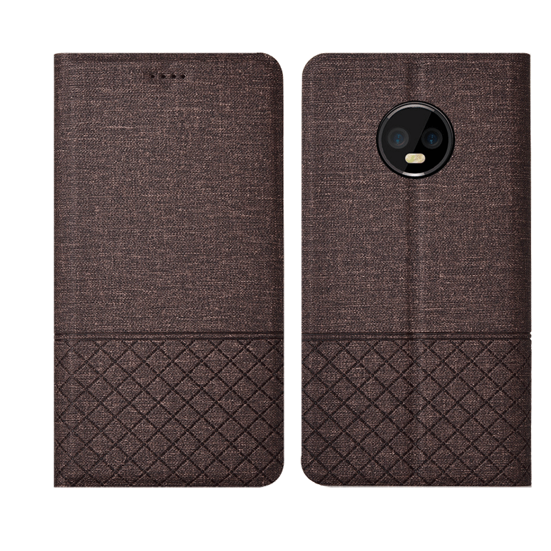 Moto G6 Etui / Cover Blå Beskyttelse Ny Ægte Læder Alt Inklusive