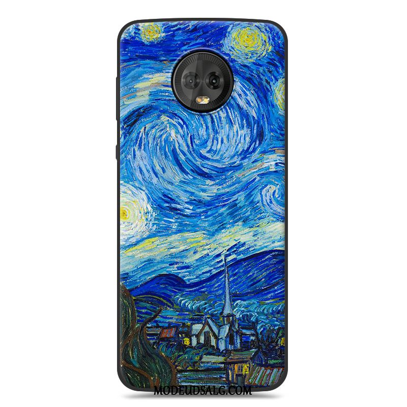 Moto G6 Etui / Cover Cyan Blød Hvid Beskyttelse Smuk