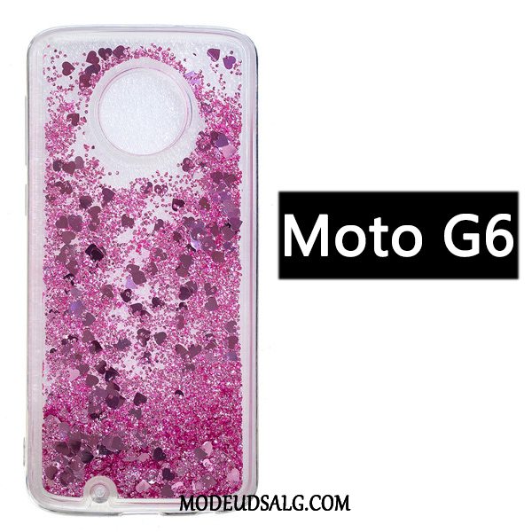 Moto G6 Etui / Cover Gasbag Hængende Ornamenter Cyan Quicksand