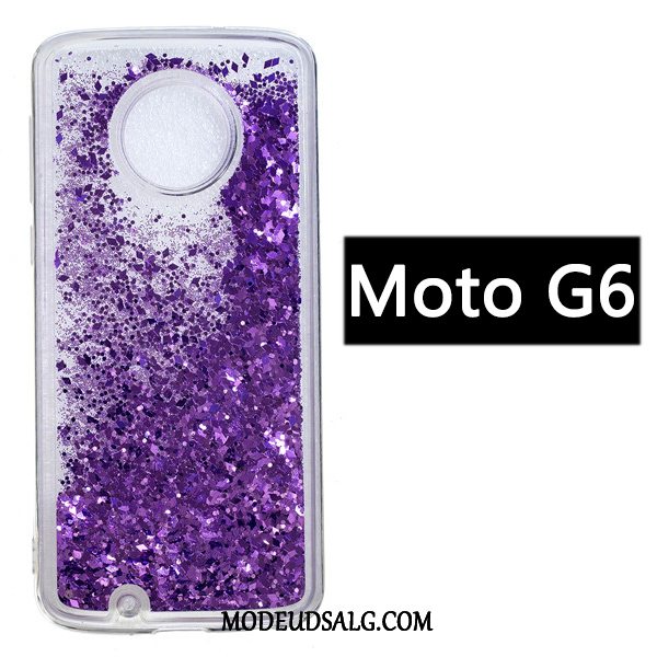 Moto G6 Etui / Cover Gasbag Hængende Ornamenter Cyan Quicksand