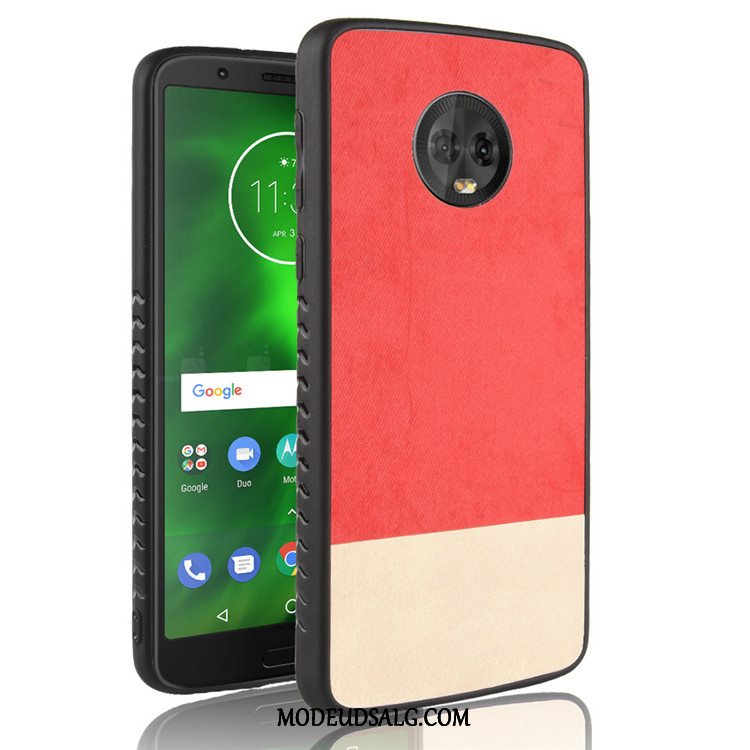 Moto G6 Etui Cyan Cover Rød Beskyttelse Alt Inklusive