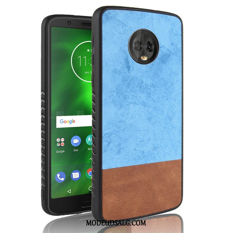 Moto G6 Etui Cyan Cover Rød Beskyttelse Alt Inklusive