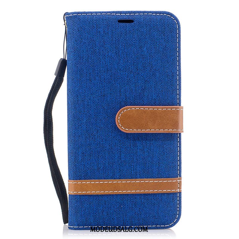 Moto G6 Etui Lædertaske Folio Cyan Denim Beskyttelse