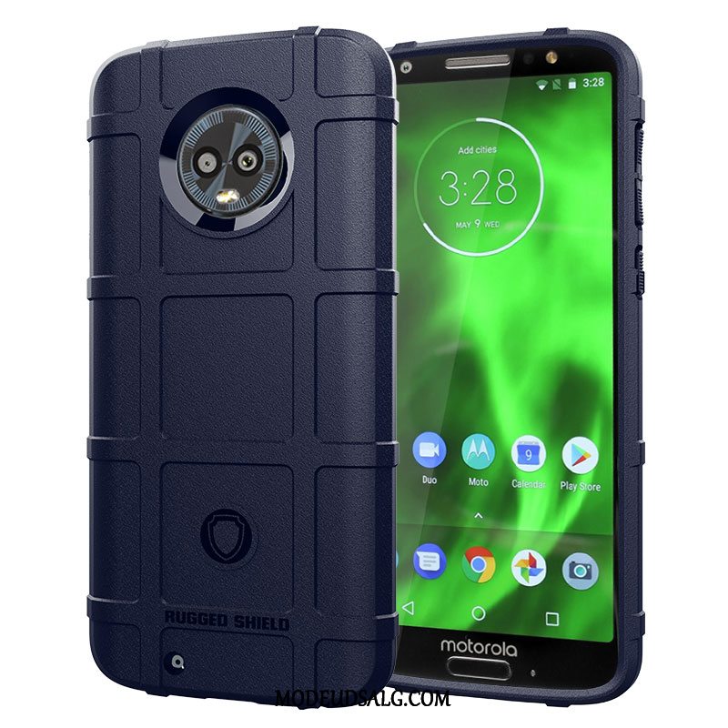 Moto G6 Etui Nubuck Silikone Blød Grøn Cyan