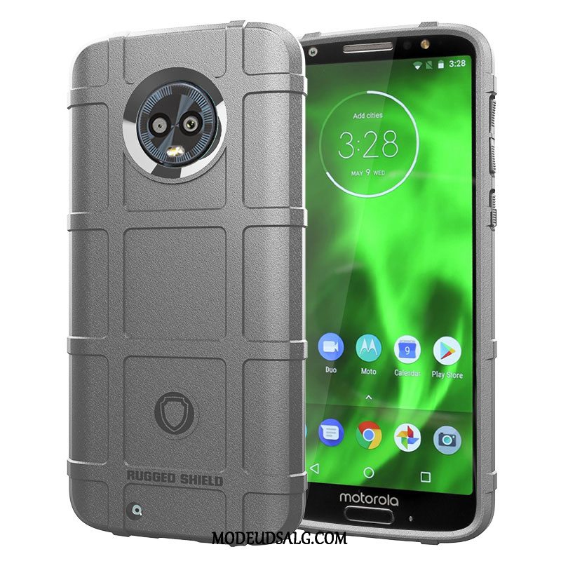 Moto G6 Etui Nubuck Silikone Blød Grøn Cyan