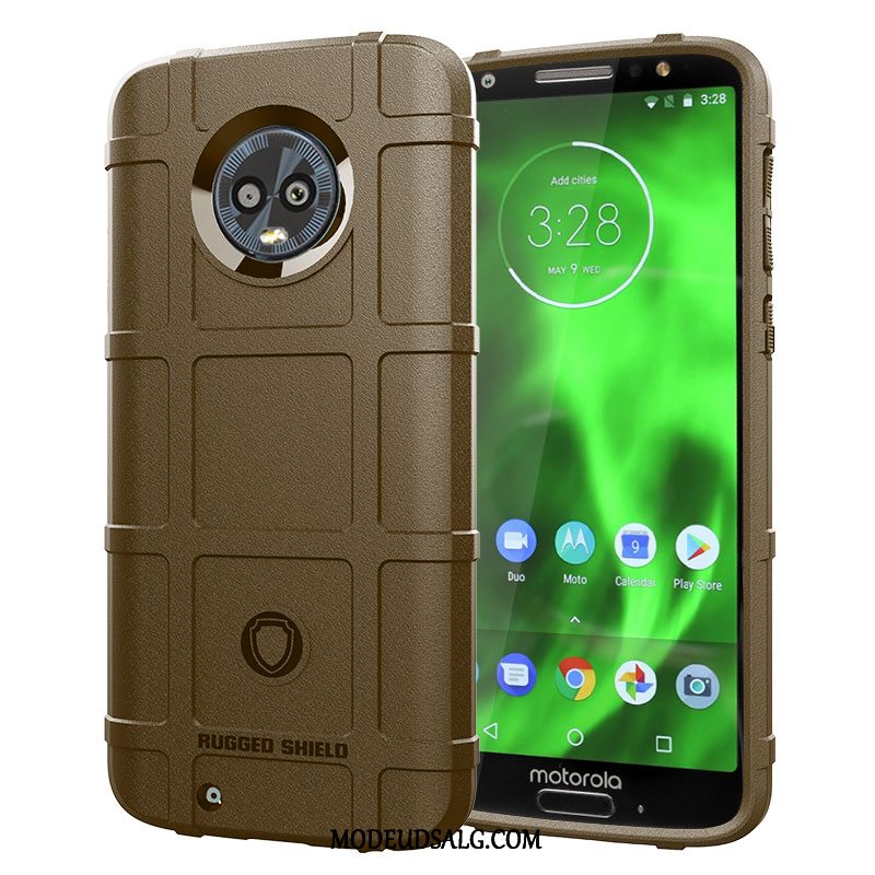 Moto G6 Etui Nubuck Silikone Blød Grøn Cyan