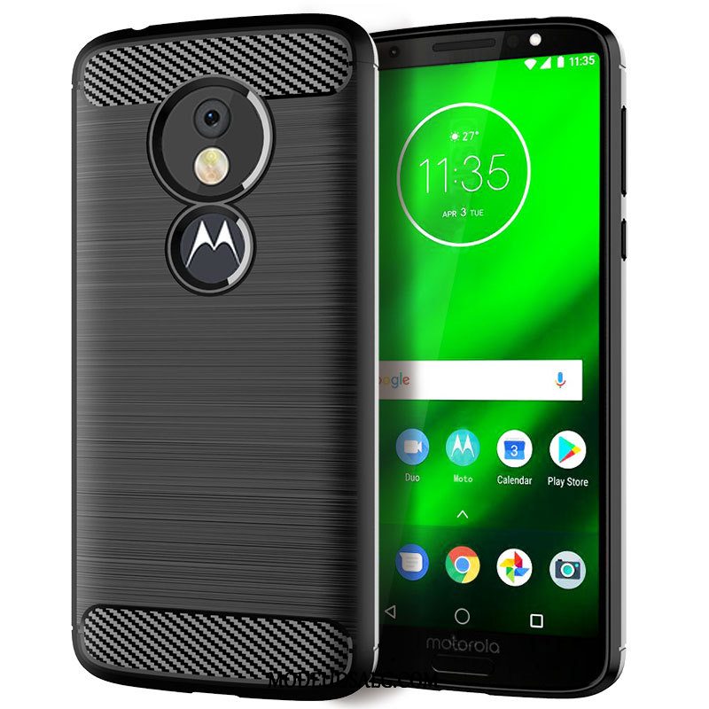 Moto G6 Play Etui Rød Silikone Cover Anti-fald Beskyttelse