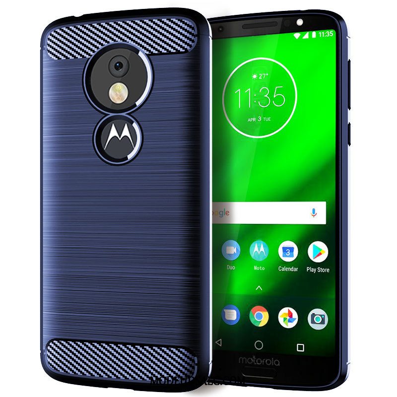 Moto G6 Play Etui Rød Silikone Cover Anti-fald Beskyttelse