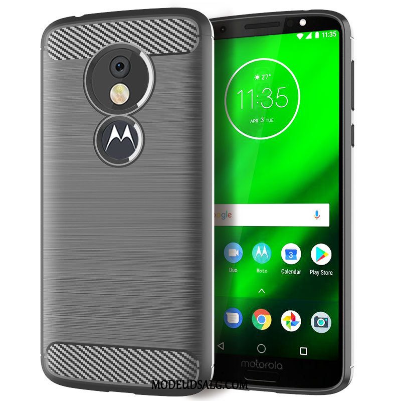 Moto G6 Play Etui Rød Silikone Cover Anti-fald Beskyttelse