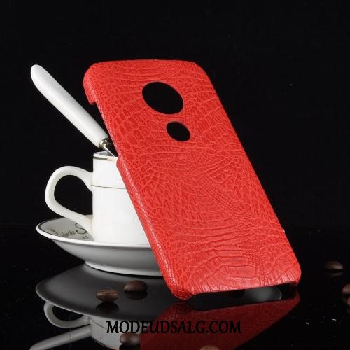 Moto G6 Play Etui Vintage Trend Sort Læder Cover