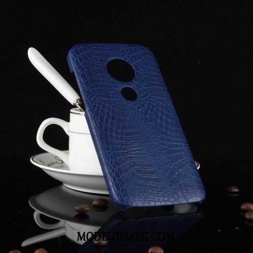 Moto G6 Play Etui Vintage Trend Sort Læder Cover