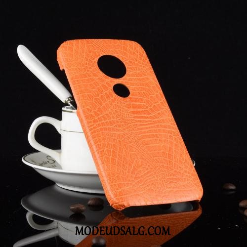 Moto G6 Play Etui Vintage Trend Sort Læder Cover