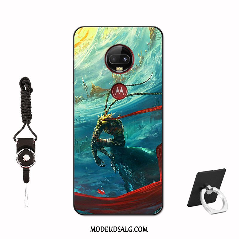 Moto G7 Etui / Cover Sort Simple Anti-fald Alt Inklusive Tilpas