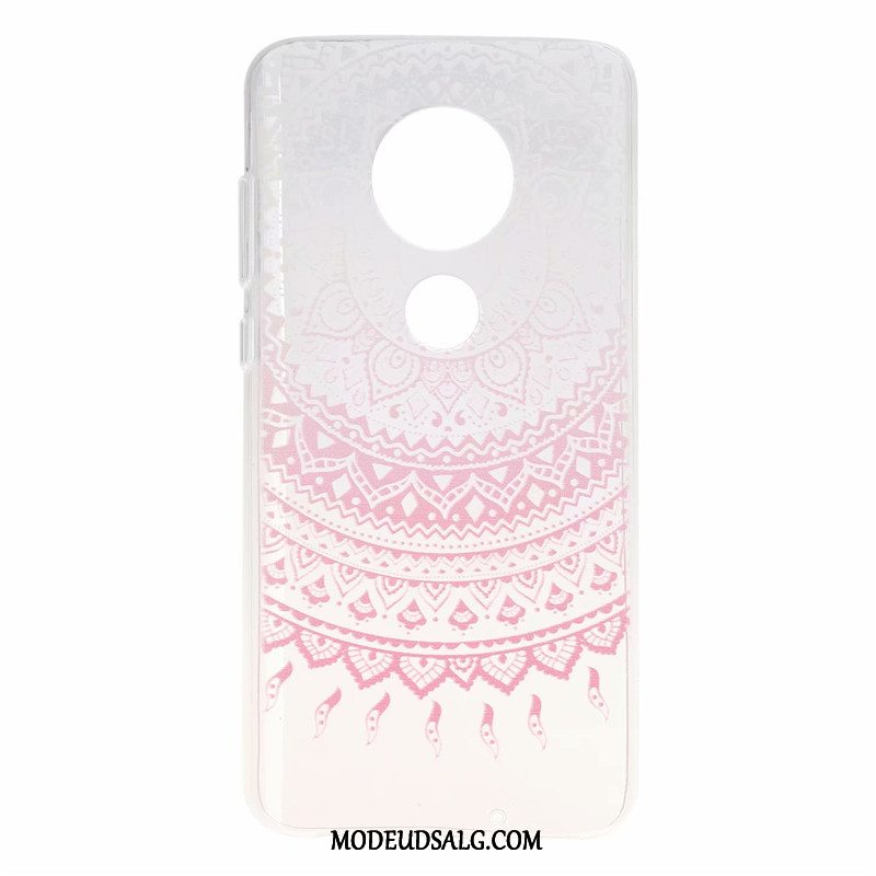 Moto G7 Etui Lyserød Cartoon Anti-fald Sommerfugle Blød