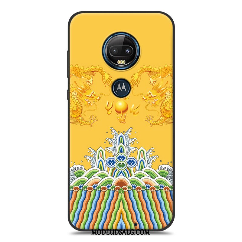 Moto G7 Etui Sort Elskeren Gul Nubuck Silikone