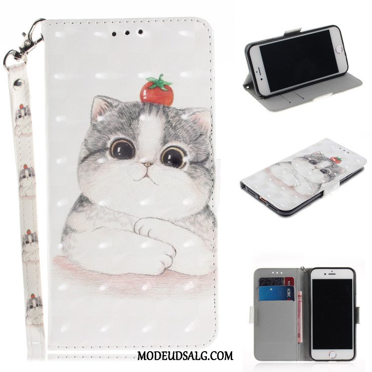 Moto G7 Etui Tegnebog Lyserød Folio Fold Cartoon