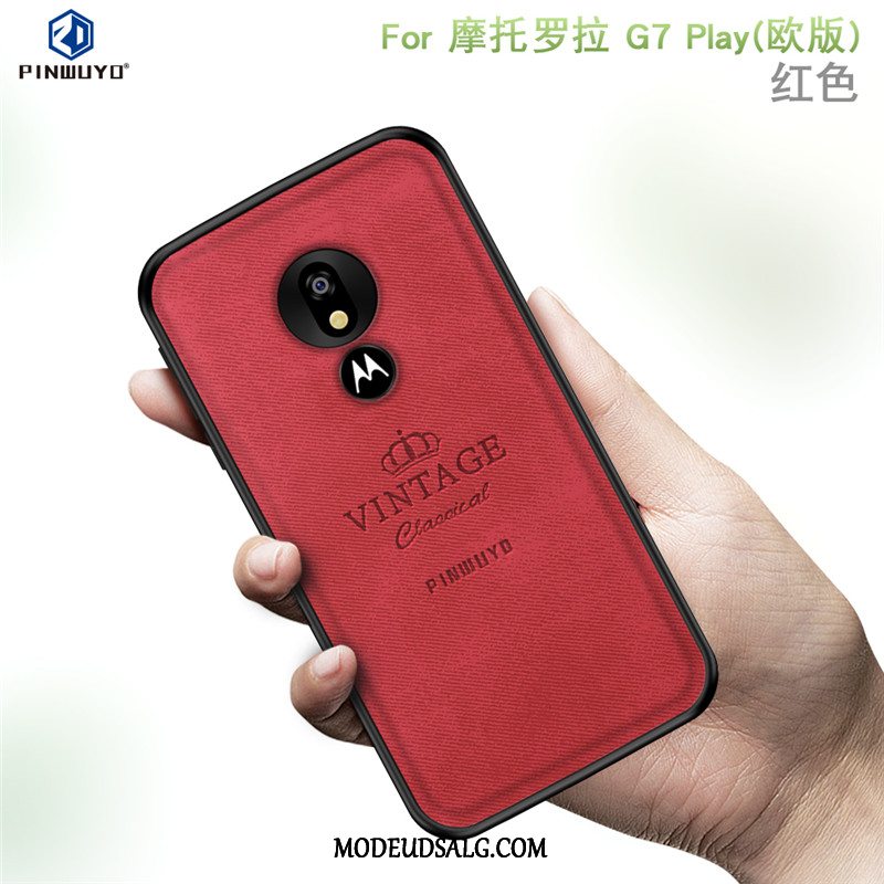 Moto G7 Play Etui Blød Mønster Klud Cover Beskyttelse